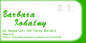 barbara kohalmy business card